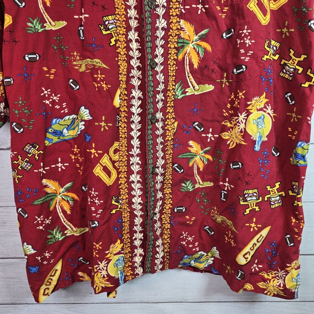 Beach Dude Inc USC Trojans Hawaiian Shirt Mens XL All Over Print Red/Cardinal - Picture 3 of 8